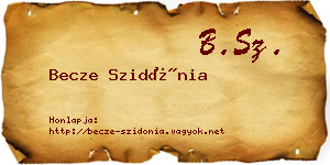 Becze Szidónia névjegykártya